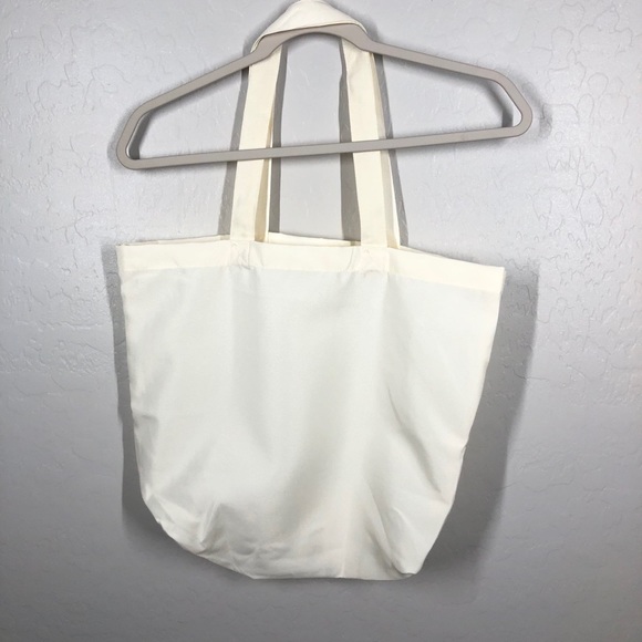 Custom Canvas Reusable Tote Bag Polyester Cream - Picture 3 of 3